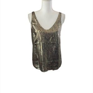 J. Crew shiny gold metallic paisley cami